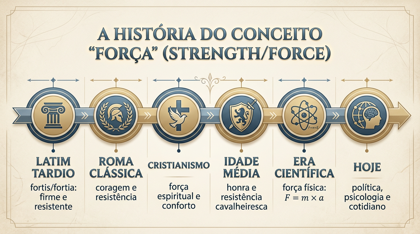 Linha do tempo da origem da palavra força da resistência antiga aos usos modernos