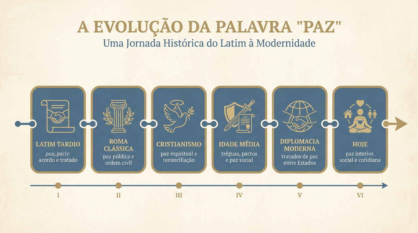 Linha do tempo da origem da palavra paz do tratado antigo aos sentidos modernos