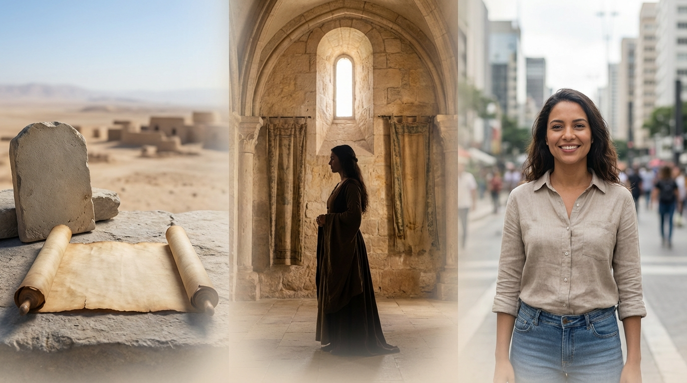 apa tríptica sobre o significado do nome Maria com origem antiga, difusão religiosa e presença contemporânea no Brasil