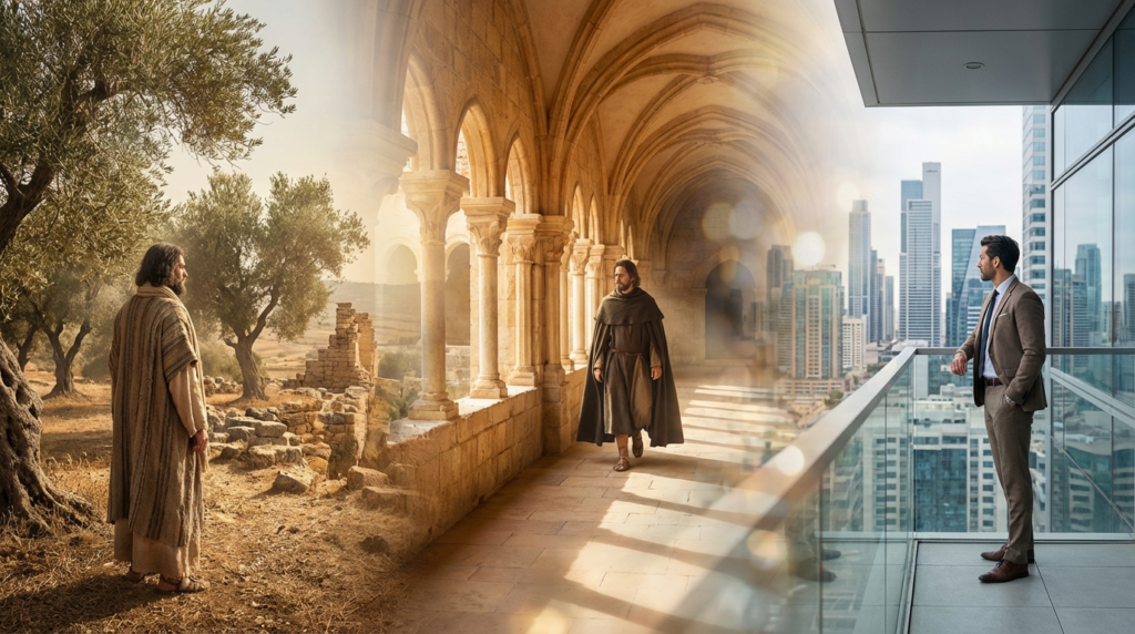 Capa editorial do significado do nome Miguel, unindo origem antiga, força simbólica e presença contemporânea no Brasil