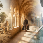 Capa editorial do significado do nome Miguel, unindo origem antiga, força simbólica e presença contemporânea no Brasil