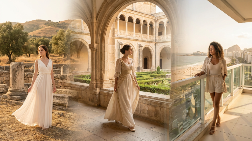 Capa editorial do significado do nome Larissa, unindo a Grécia antiga, a tradição mitológica e a presença contemporânea no Brasil