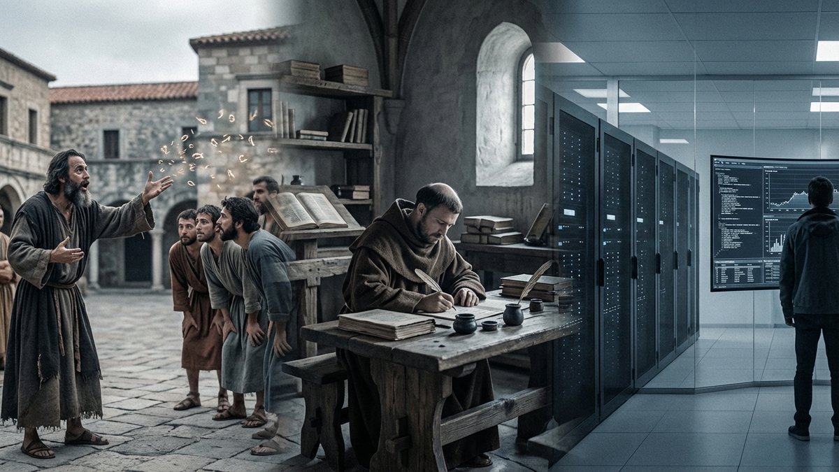 Diferença entre palavra e vocábulo: triptych com parabolē grega (lançar ao lado), vocare romano (chamar pelo nome) e dicionário moderno mostrando lemas e formas.