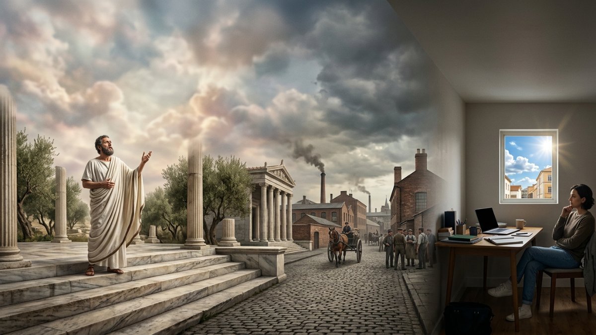 Origem da expressão cair na real: tríade evocando a ilusão, o pouso forçado na realidade e o alívio paradoxal da queda — Palavras com História