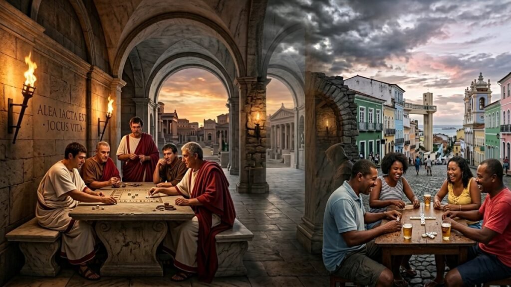 Origem da expressão jogo da vida: tríade de cenas evocando acaso, resignação e imprevisibilidade na existência cotidiana brasileira — Palavras com História