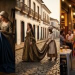 Origem da expressão rabo de saia: tríade de cenas evocando o flerte, a metonímia visual e a moda das saias longas do século XIX — Palavras com História