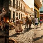 Origem da expressão tomar um susto: tríade de cenas cotidianas mostrando reações de espanto e paralisia momentânea — Palavras com História