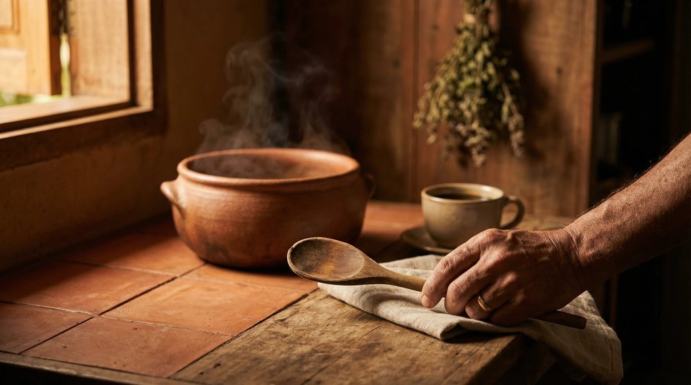 Origem da expressão meter a colher e o provérbio entre marido e mulher: imagem evocando a tensão entre conselho de prudência e cumplicidade histórica