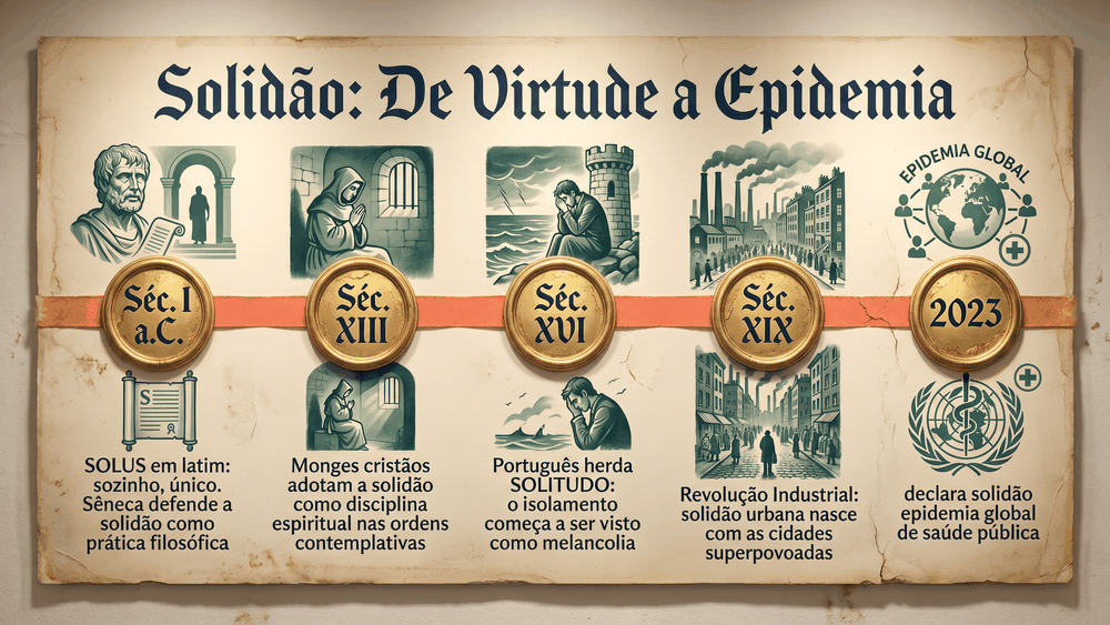 origem da palavra solidão, linha do tempo de dois milênios, da virtude estoica à epidemia declarada pela OMS em 2023