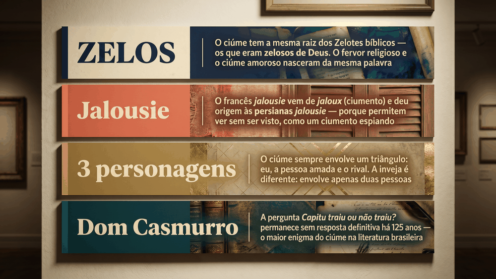 origem da palavra ciúme — persiana veneziana jalousie representando o ciúme em francês, instrumento do espionamento amoroso