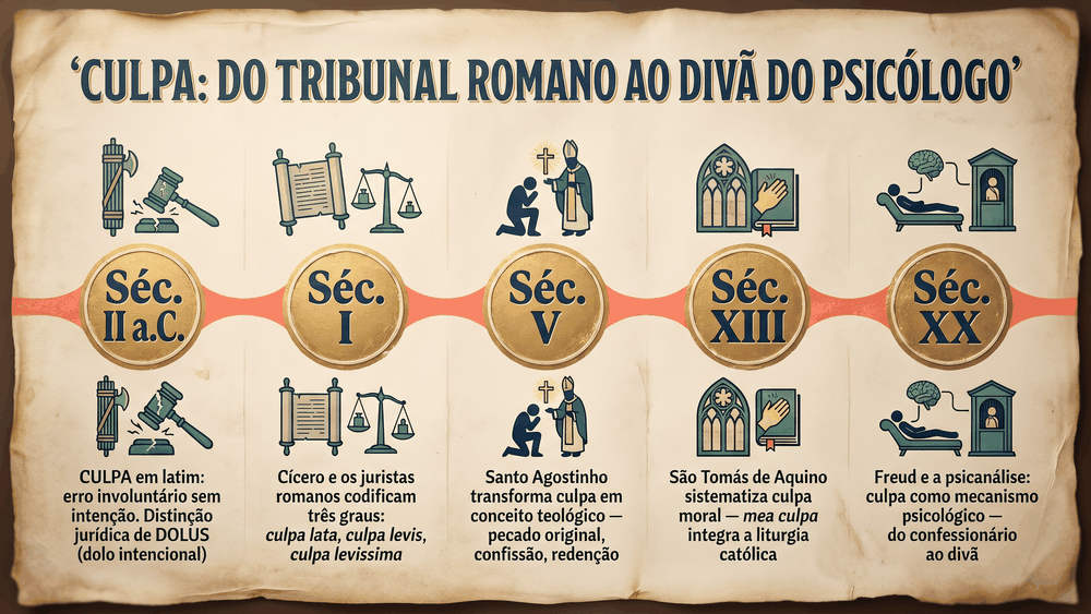 Árvore etimológica de culpa: origem da palavra culpa e família de palavras — culpado, culpar, inculpar, desculpa, exculpar