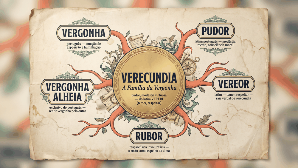Composição sépia com figuras em semicírculo observando: a dimensão pública original da origem da palavra vergonha