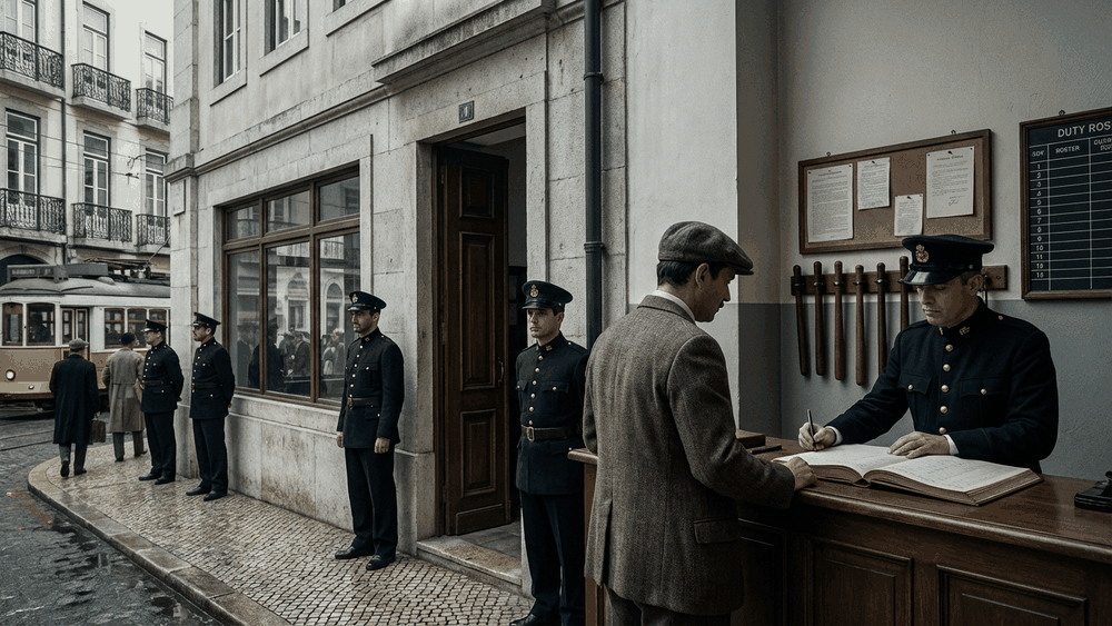 delegacia ou esquadra, esquadra da GNR em Lisboa, Portugal: estrutura policial paramilitar portuguesa que originou o termo esquadra, Palavras com História